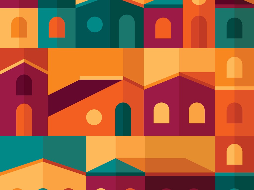 Abstract colorful houses
