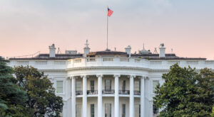 View of White House at dusk
